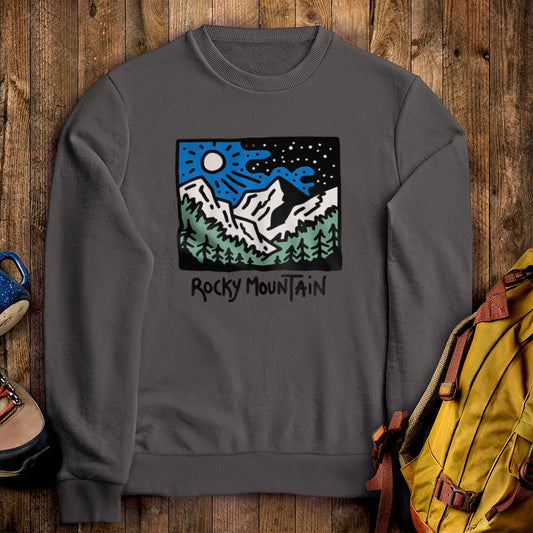 Rocky Mountain at Night Crewneck Sweatshirt