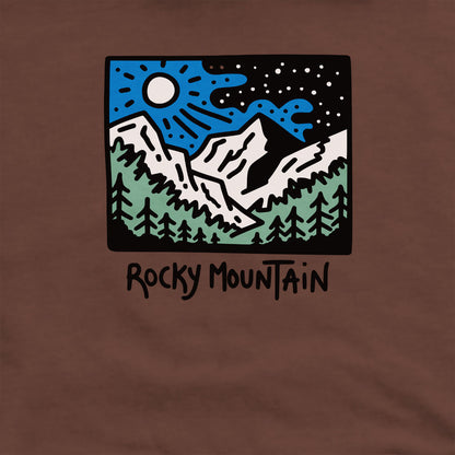 Rocky Mountain at Night Crewneck Sweatshirt