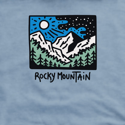 Rocky Mountain at Night Crewneck Sweatshirt