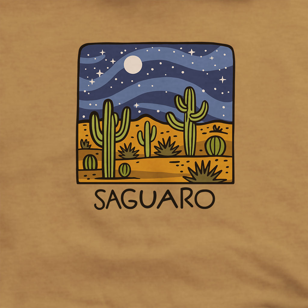 Saguaro at Night Hoodie Adventure and Outdoors Themed Hoodie