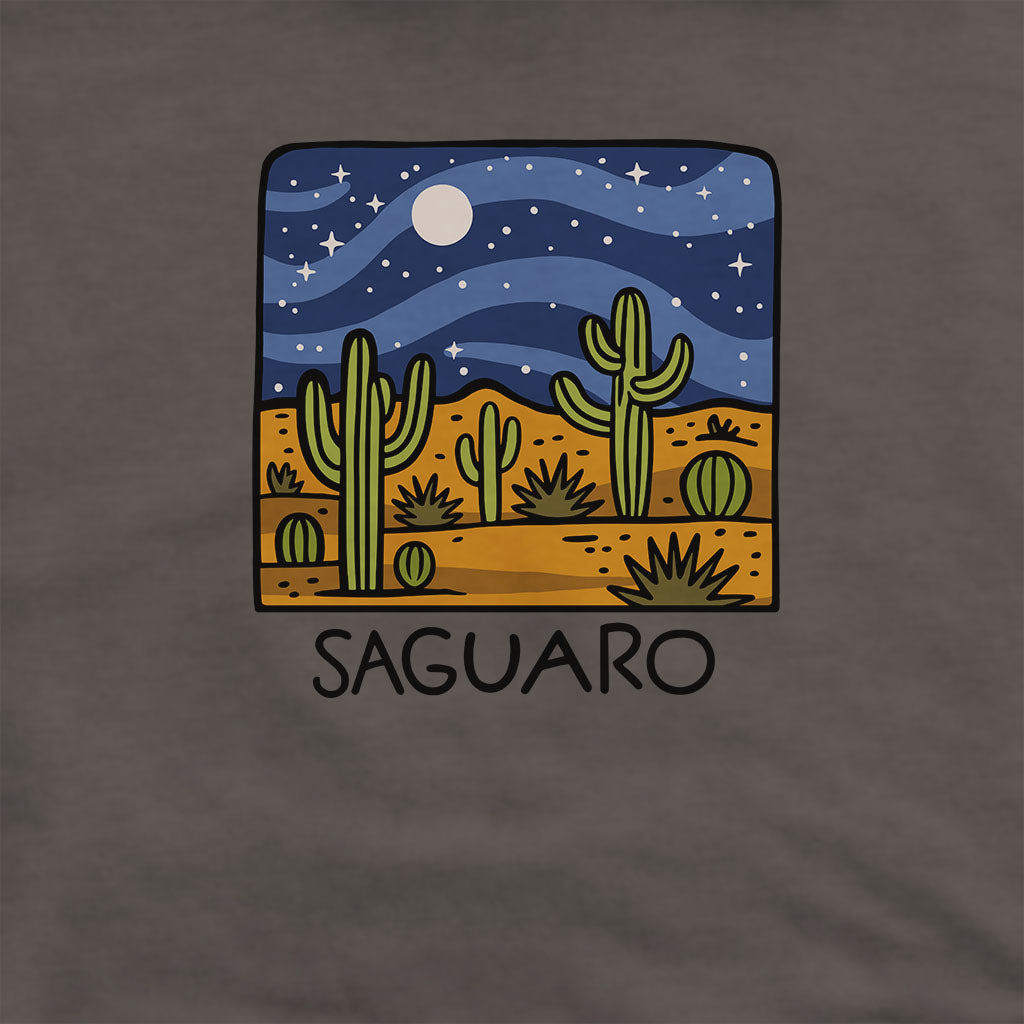 Saguaro at Night Hoodie Adventure and Outdoors Themed Hoodie