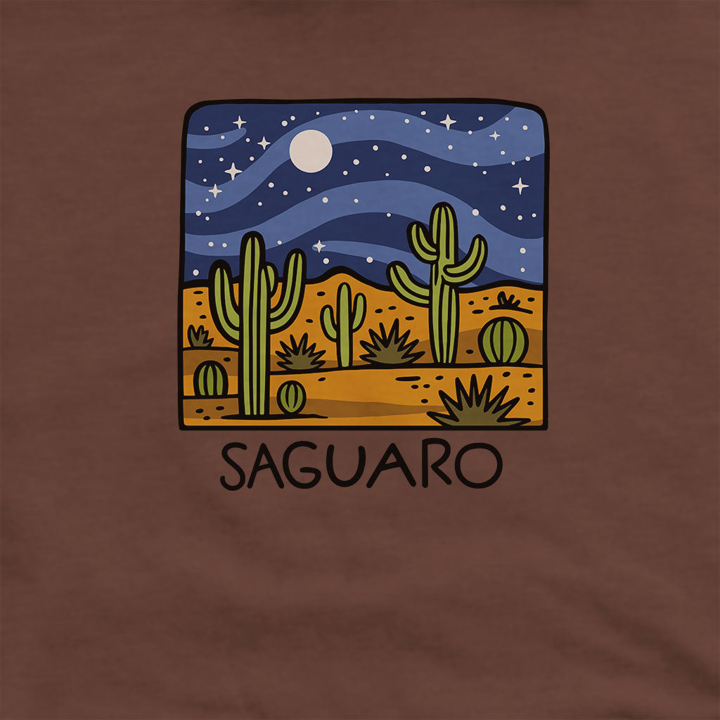 Saguaro at Night Hoodie Adventure and Outdoors Themed Hoodie