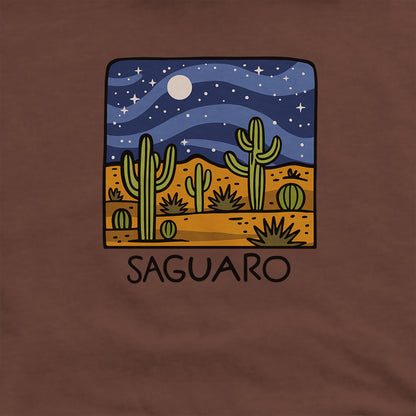 Saguaro at Night Hoodie Adventure and Outdoors Themed Hoodie