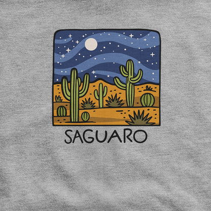 Saguaro at Night Hoodie Adventure and Outdoors Themed Hoodie