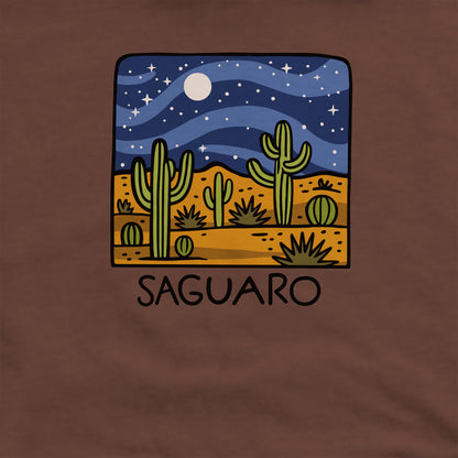 Saguaro at Night Crewneck Sweatshirt Adventure and Outdoors Themed Sweatshirt
