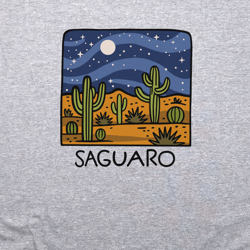 Saguaro at Night Crewneck Sweatshirt Adventure and Outdoors Themed Sweatshirt