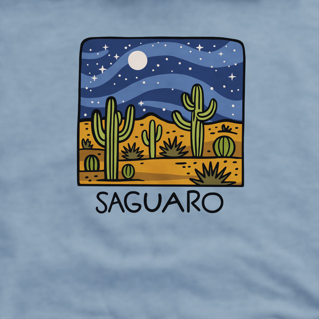 Saguaro at Night Crewneck Sweatshirt Adventure and Outdoors Themed Sweatshirt