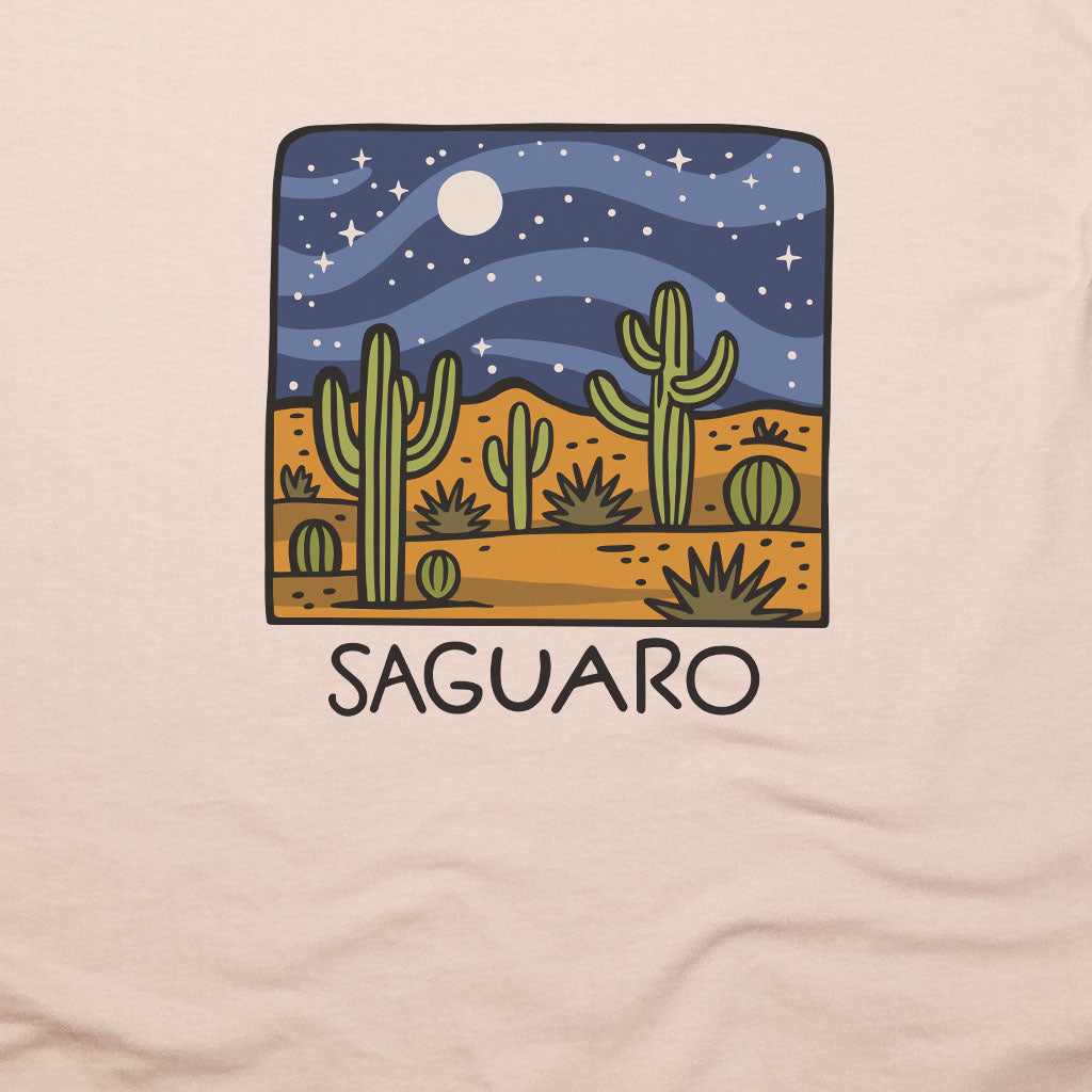 Saguaro at Night T-Shirt Adventure and Outdoors Themed T-Shirt