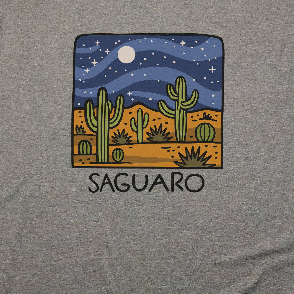 Saguaro at Night T-Shirt Adventure and Outdoors Themed T-Shirt