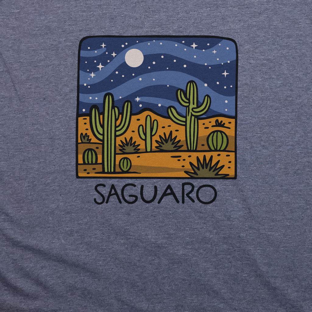 Saguaro at Night T-Shirt Adventure and Outdoors Themed T-Shirt