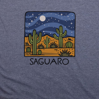 Saguaro at Night T-Shirt Adventure and Outdoors Themed T-Shirt