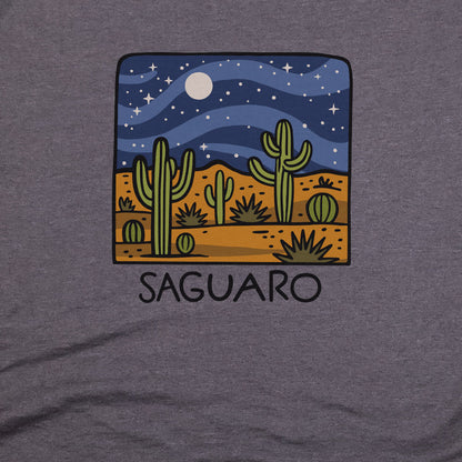 Saguaro at Night T-Shirt Adventure and Outdoors Themed T-Shirt