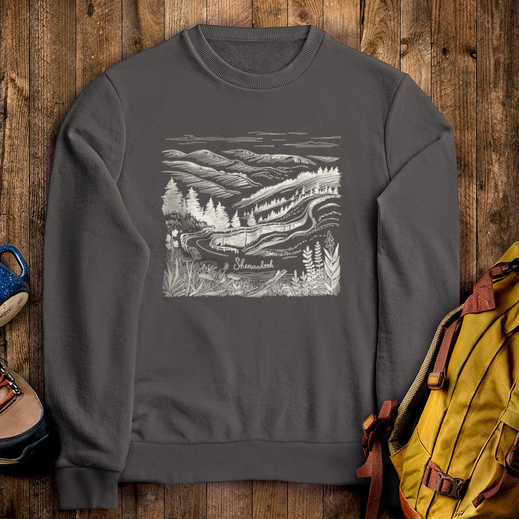 Shenandoah Line Drawing Crewneck Sweatshirt