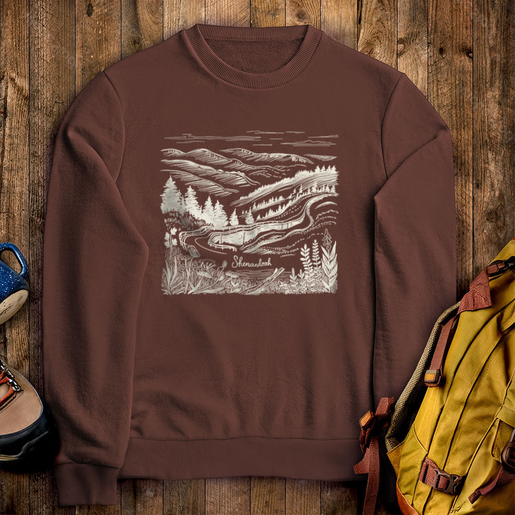 Shenandoah Line Drawing Crewneck Sweatshirt