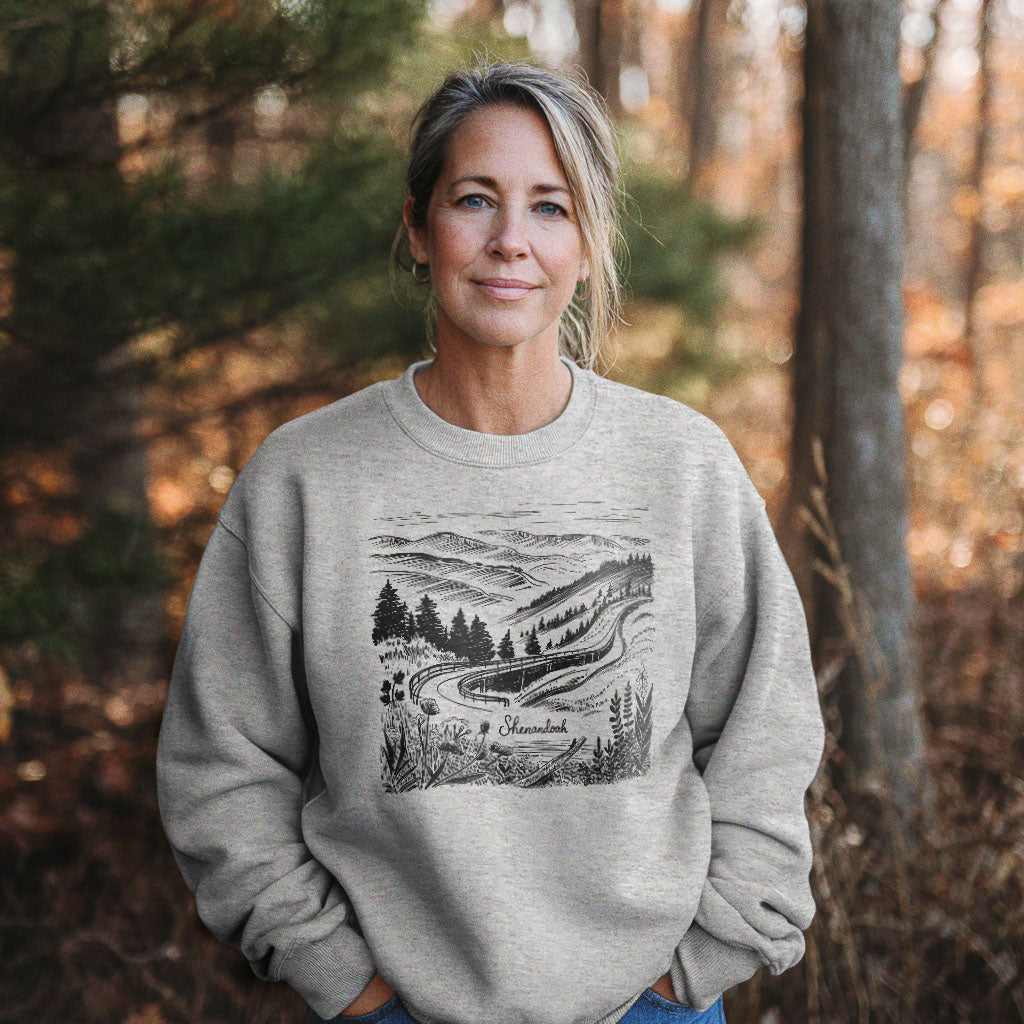 Shenandoah Line Drawing Crewneck Sweatshirt
