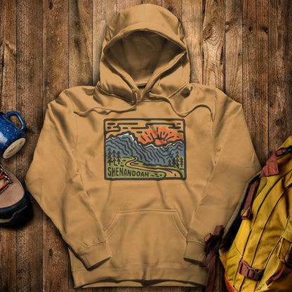 Shenandoah National Park Hoodie Mustard Adventure and Outdoors Themed Hoodie