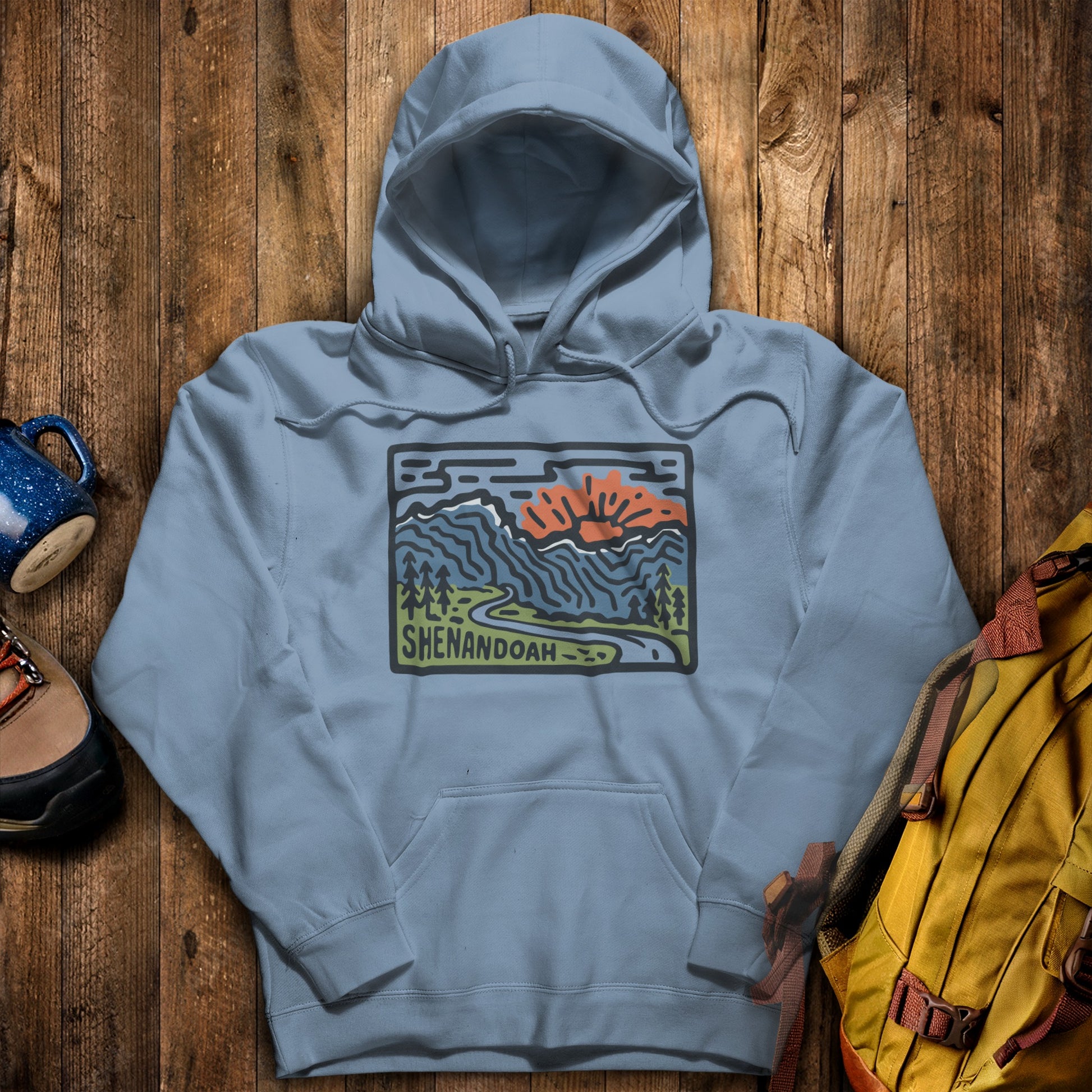 Shenandoah National Park Hoodie Stone Blue Adventure and Outdoors Themed Hoodie
