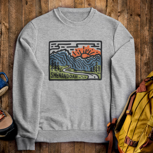 Shenandoah National Park Crewneck Sweatshirt Sport Grey Adventure and Outdoors Themed Sweatshirt