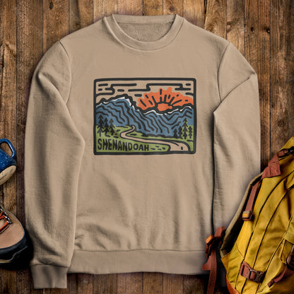 Shenandoah National Park Crewneck Sweatshirt Sand Adventure and Outdoors Themed Sweatshirt