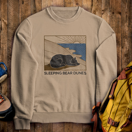 Sleeping Bear Dunes National Lakeshore Crewneck Sweatshirt Sand Adventure and Outdoors Themed Sweatshirt