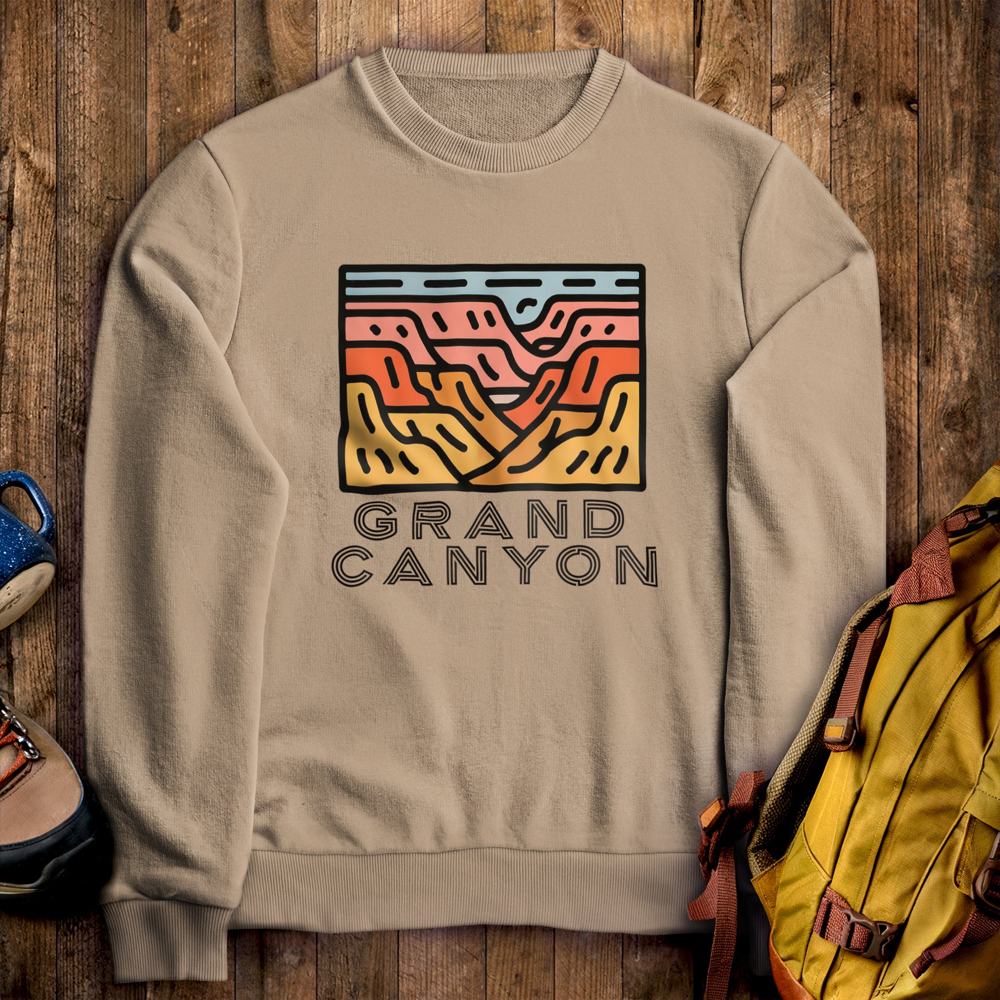 Grand Canyon National Park Crewneck Sweatshirt Sand Adventure and Outdoors Themed Sweatshirt