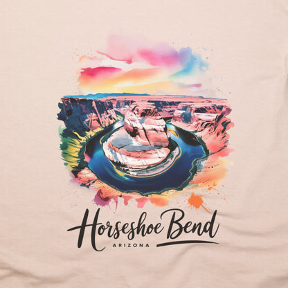 Horseshoe Bend Watercolor T-Shirt Adventure and Outdoors Themed T-Shirt