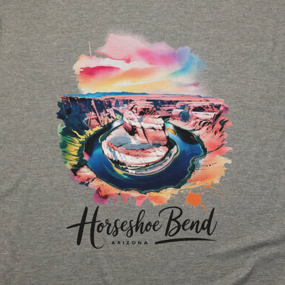 Horseshoe Bend Watercolor T-Shirt Adventure and Outdoors Themed T-Shirt