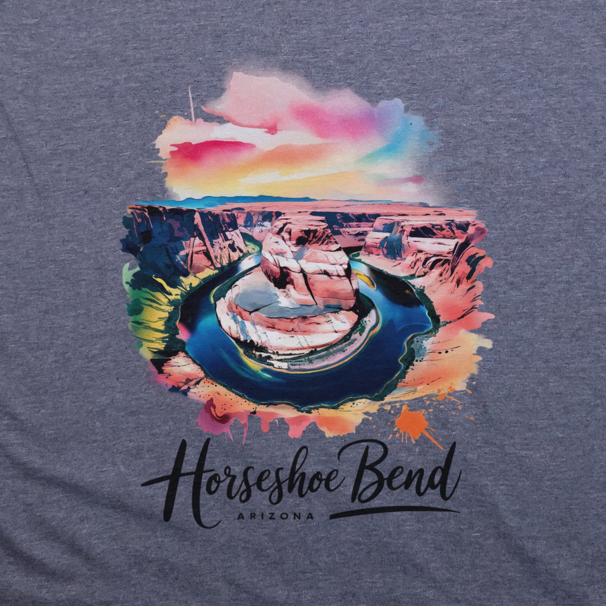 Horseshoe Bend Watercolor T-Shirt Adventure and Outdoors Themed T-Shirt