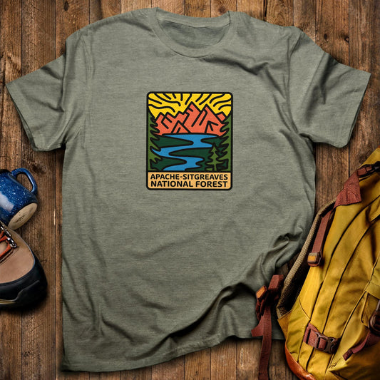 Apache Sitgreaves National Forest T-Shirt Heather Military Green Adventure and Outdoors Themed T-Shirt