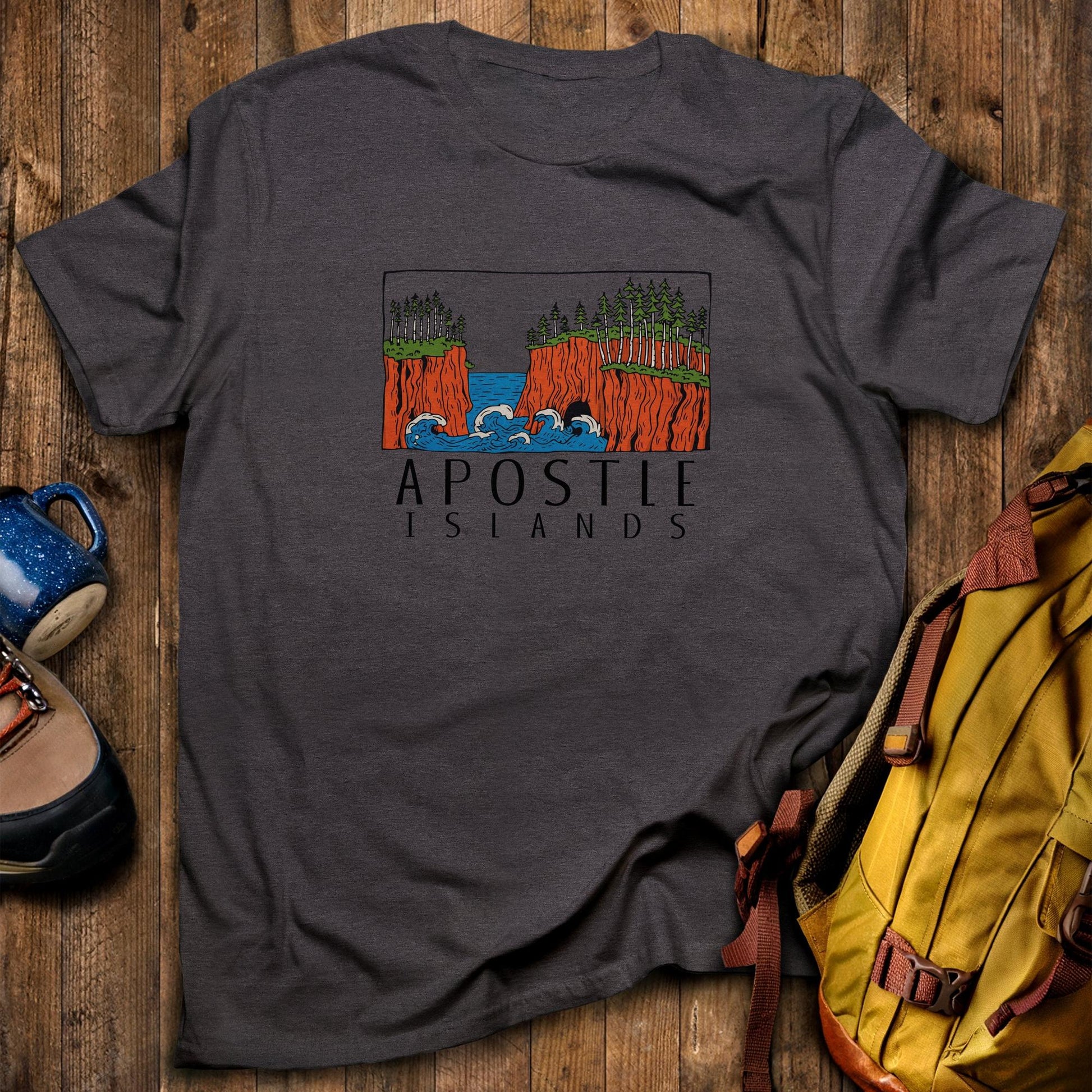 Apostle Islands National Lakeshore T-Shirt Dark Heather Adventure and Outdoors Themed T-Shirt