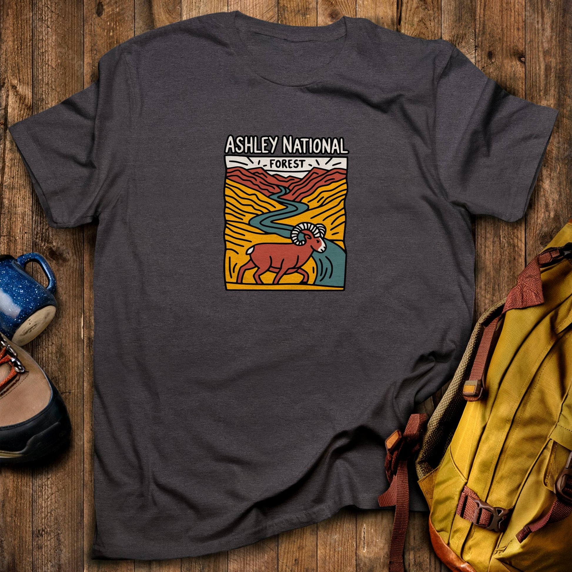 Ashley National Forest T-Shirt Dark Heather Adventure and Outdoors Themed T-Shirt