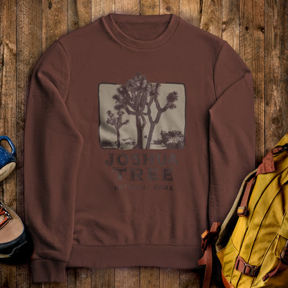 Joshua Tree National Park Vintage Crewneck Sweatshirt Cocoa Adventure and Outdoors Themed Sweatshirt