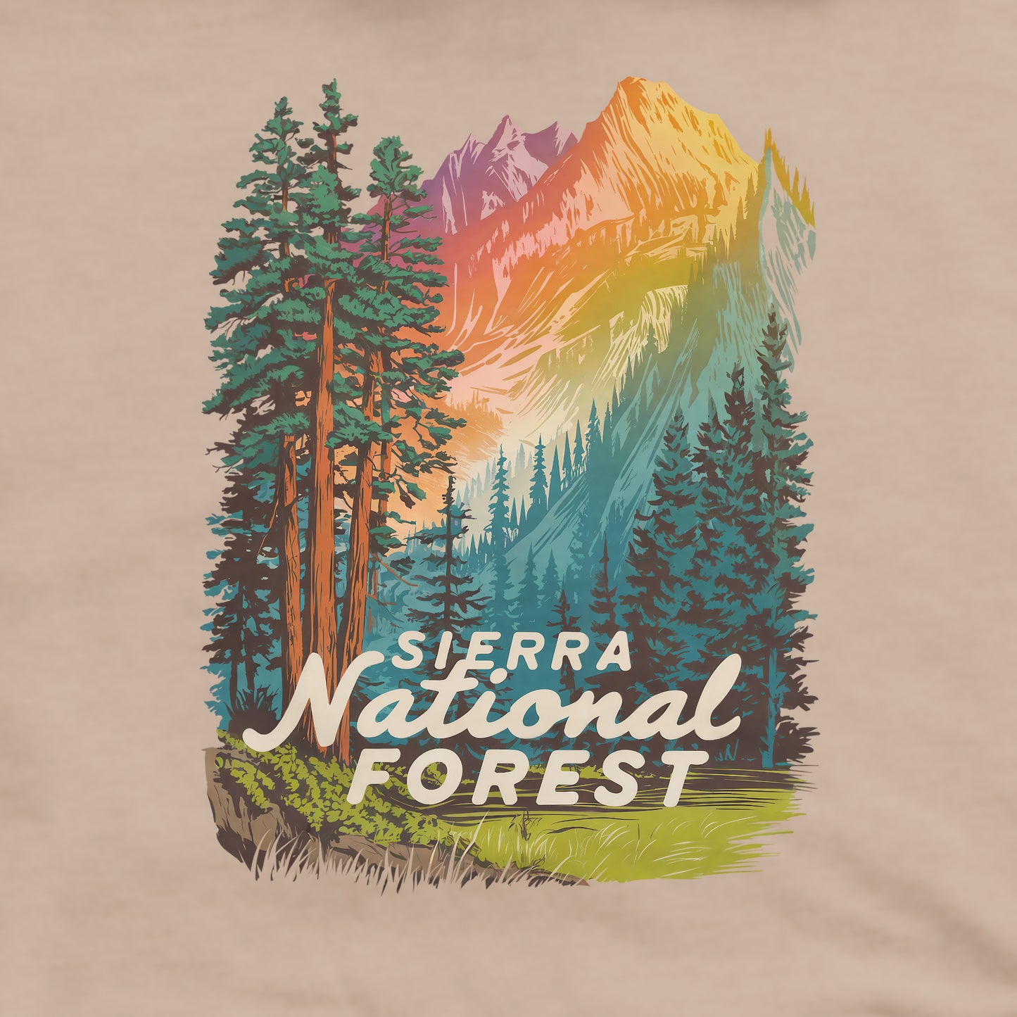 Sierra National Forest Crewneck Sweatshirt Adventure and Outdoors Themed Sweatshirt