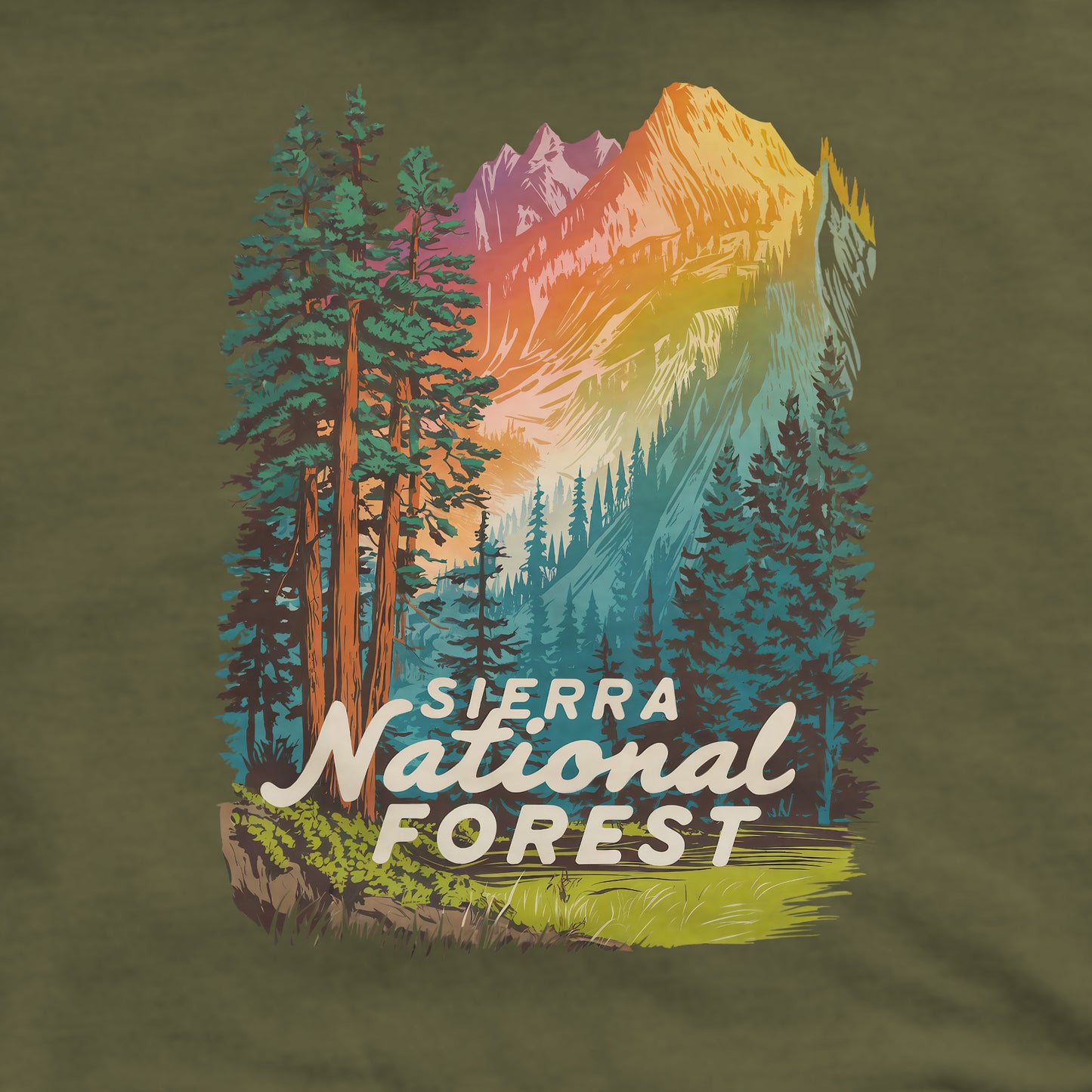 Sierra National Forest Crewneck Sweatshirt Adventure and Outdoors Themed Sweatshirt