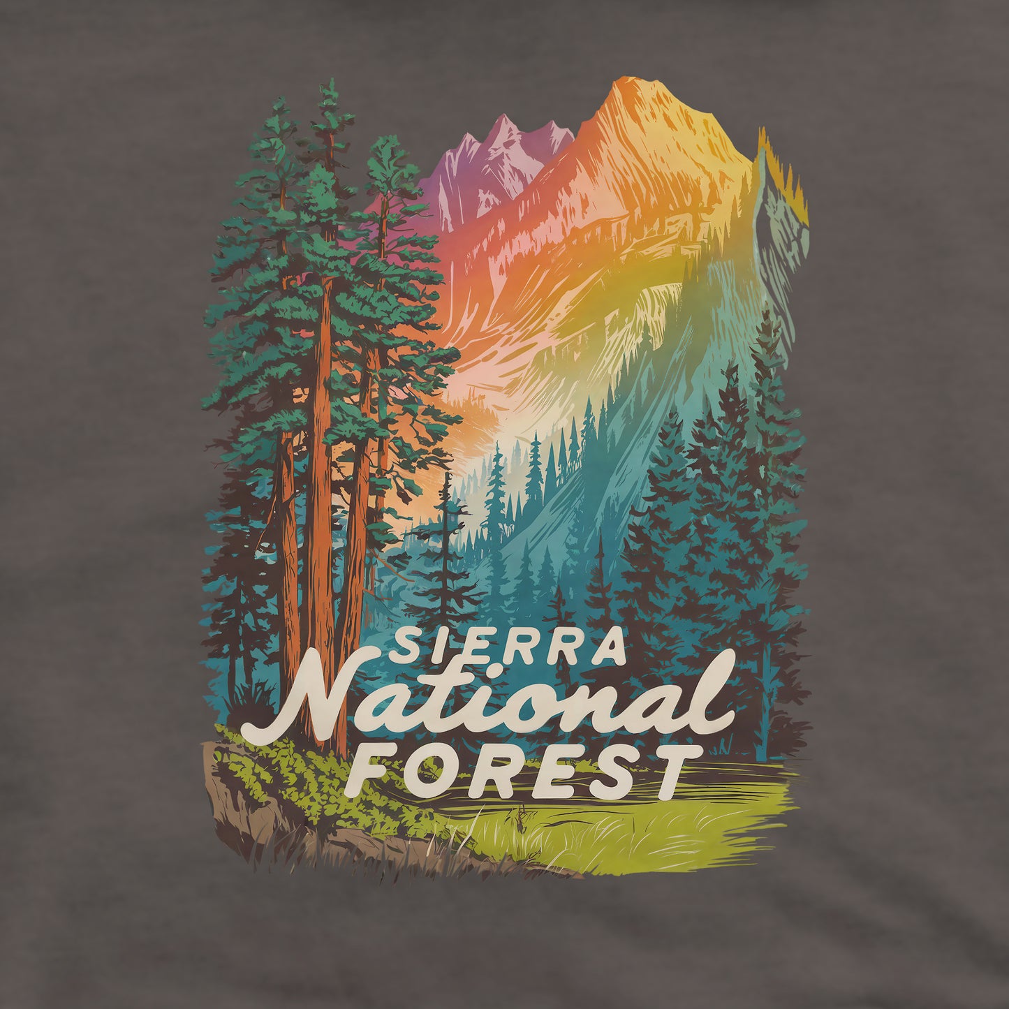 Sierra National Forest Crewneck Sweatshirt Adventure and Outdoors Themed Sweatshirt