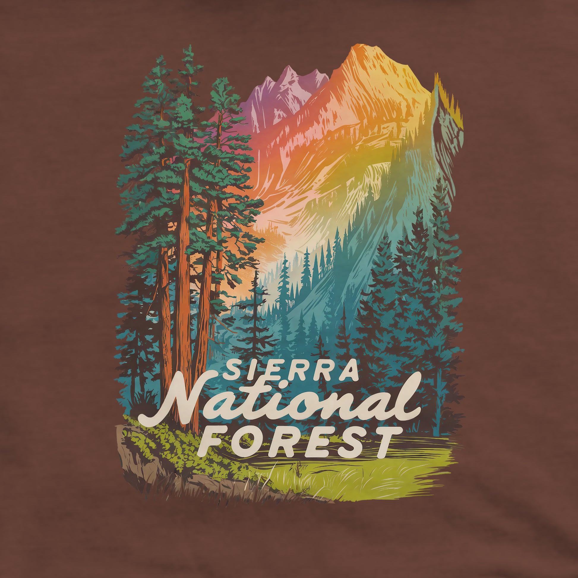 Sierra National Forest Crewneck Sweatshirt Adventure and Outdoors Themed Sweatshirt