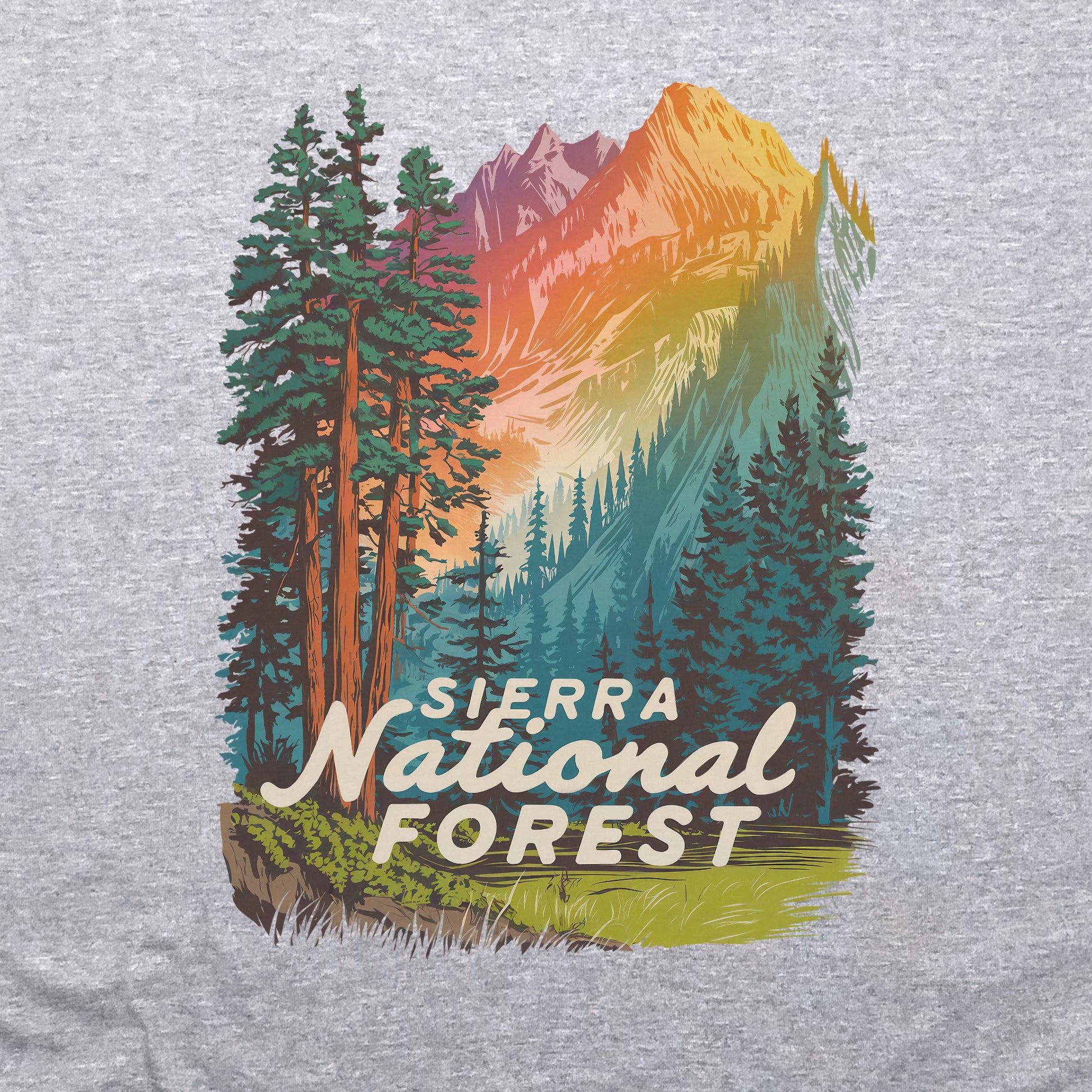 Sierra National Forest Crewneck Sweatshirt Adventure and Outdoors Themed Sweatshirt