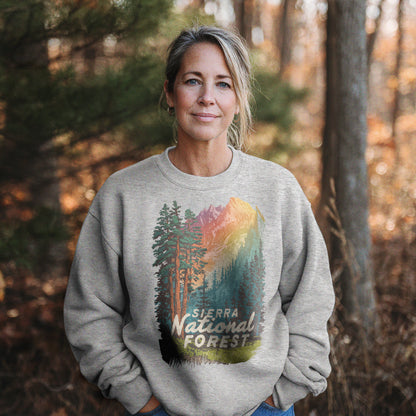 Sierra National Forest Crewneck Sweatshirt Adventure and Outdoors Themed Sweatshirt
