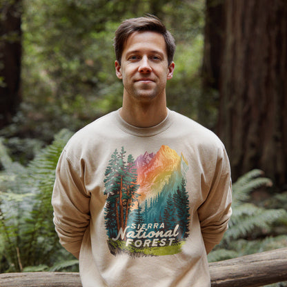 Sierra National Forest Crewneck Sweatshirt Adventure and Outdoors Themed Sweatshirt