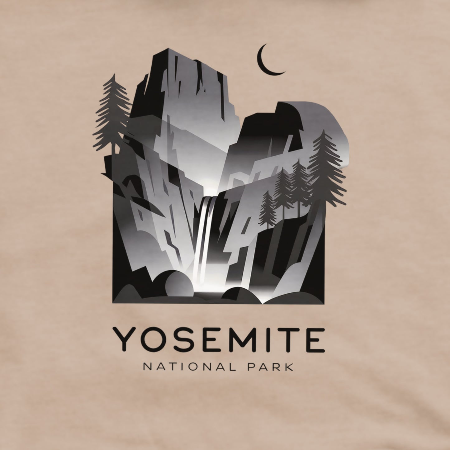 Yosemite National Park Noir Sweatshirt Adventure and Outdoors Themed Sweatshirt