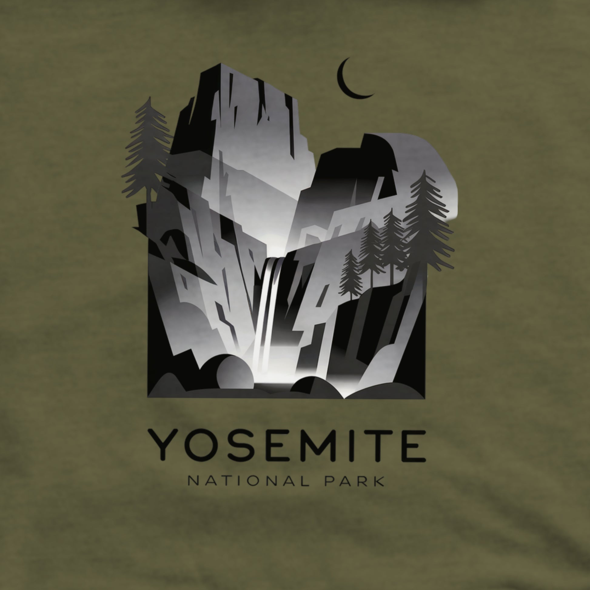 Yosemite National Park Noir Sweatshirt Adventure and Outdoors Themed Sweatshirt
