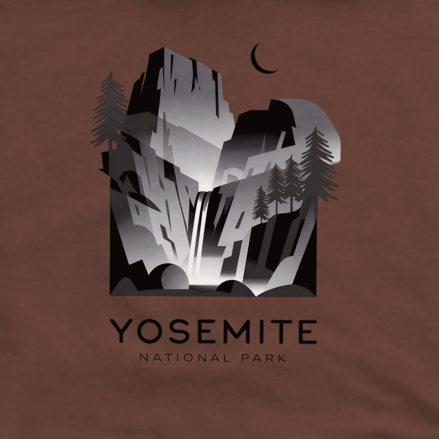 Yosemite National Park Noir Sweatshirt Adventure and Outdoors Themed Sweatshirt