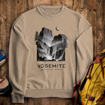 Yosemite National Park Noir Sweatshirt Sand Adventure and Outdoors Themed Sweatshirt