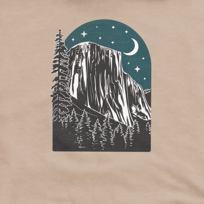 Yosemite at Night Crewneck Sweatshirt Adventure and Outdoors Themed Sweatshirt