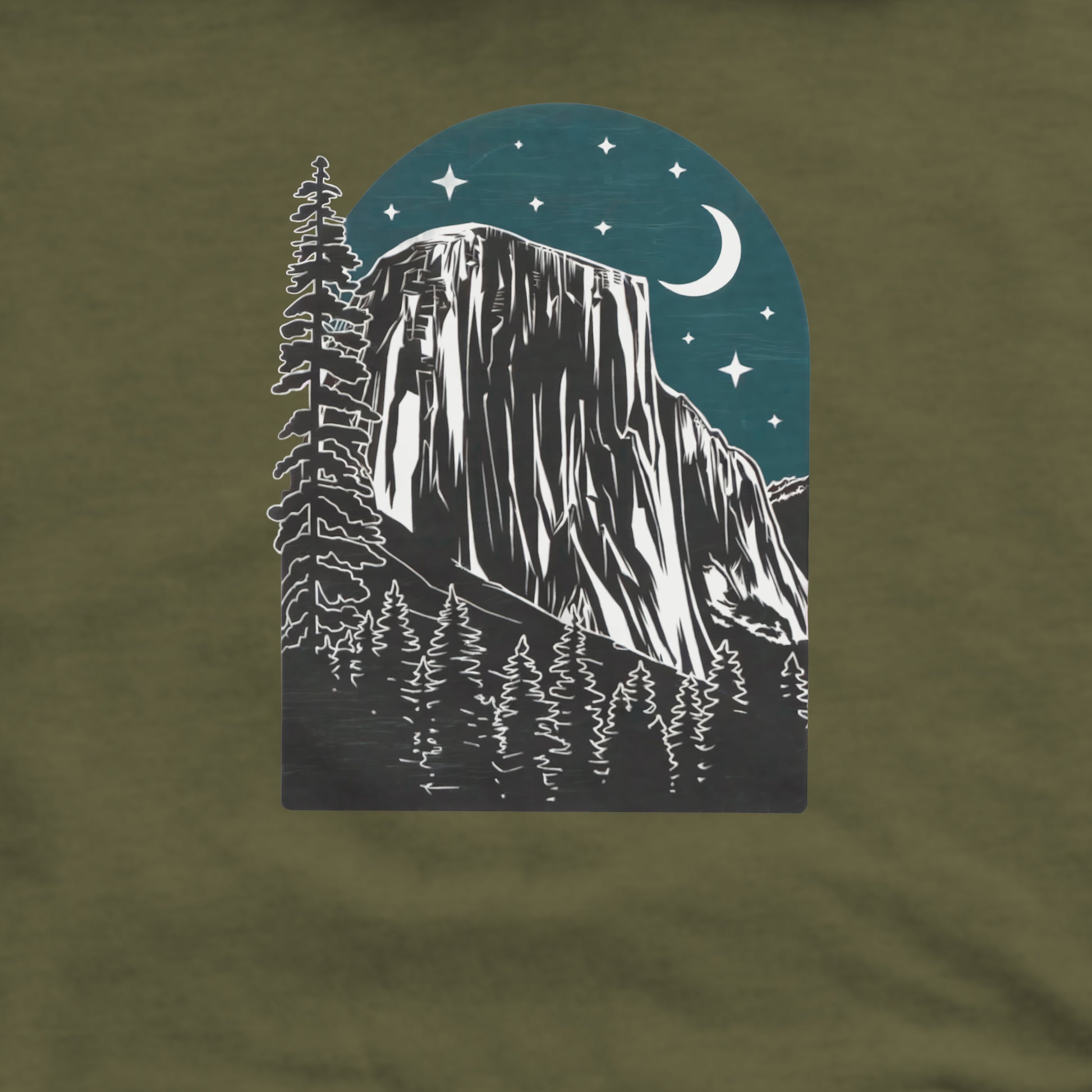 Yosemite at Night Crewneck Sweatshirt Adventure and Outdoors Themed Sweatshirt