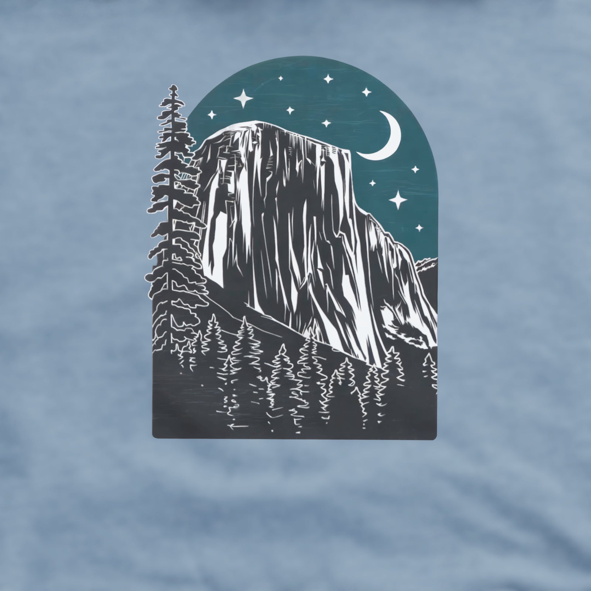 Yosemite at Night Crewneck Sweatshirt Adventure and Outdoors Themed Sweatshirt
