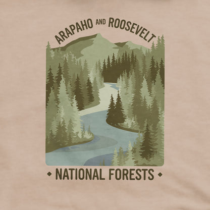 Arapaho and Roosevelt National Forests Crewneck Sweatshirt Adventure and Outdoors Themed Sweatshirt
