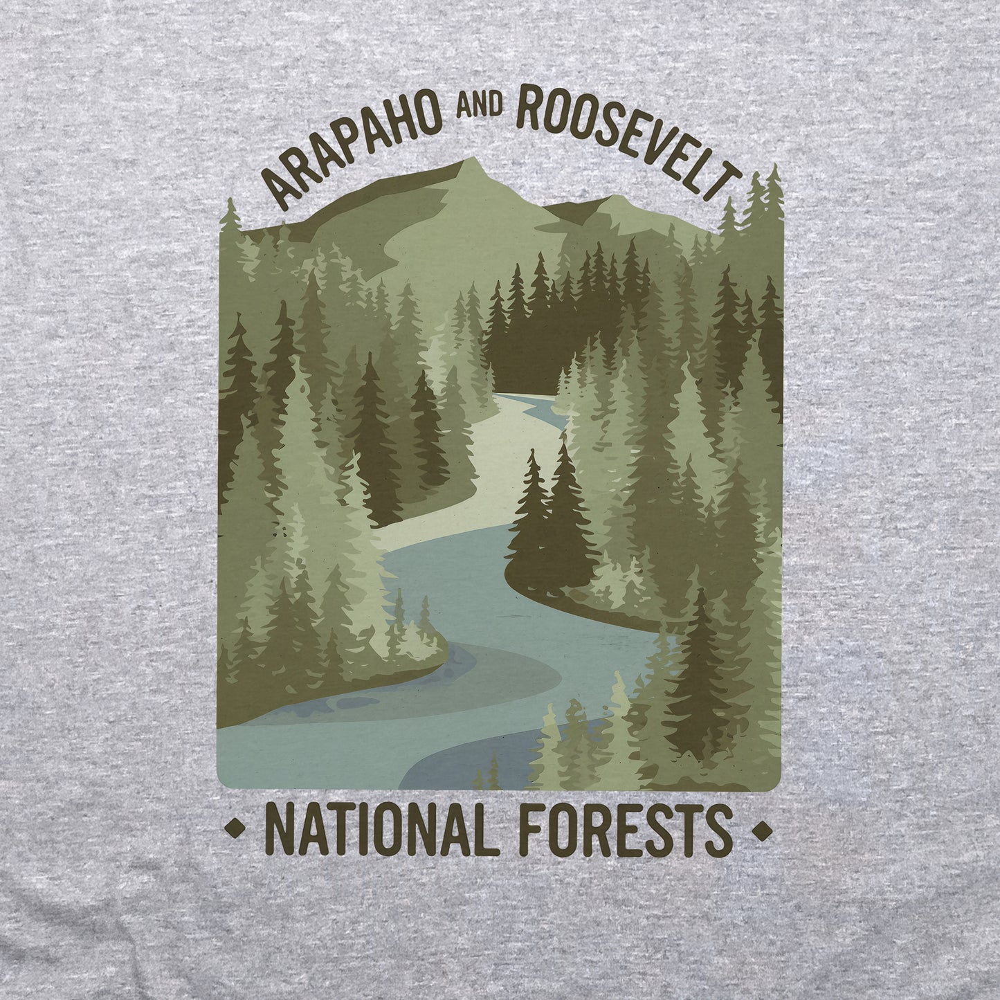 Arapaho and Roosevelt National Forests Crewneck Sweatshirt Adventure and Outdoors Themed Sweatshirt