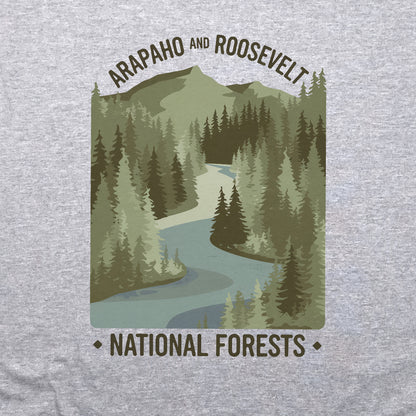 Arapaho and Roosevelt National Forests Crewneck Sweatshirt Adventure and Outdoors Themed Sweatshirt