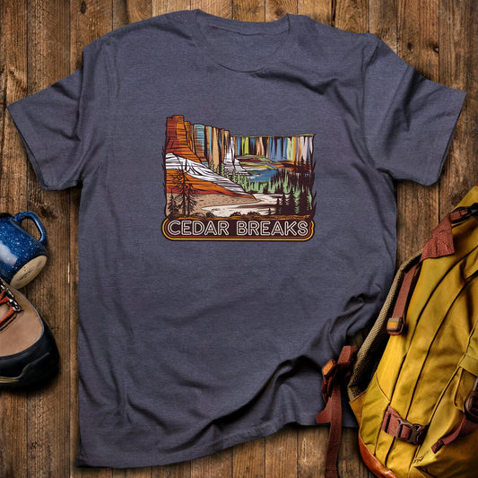 Cedar Breaks National Forest T-Shirt Heather Navy Adventure and Outdoors Themed T-Shirt